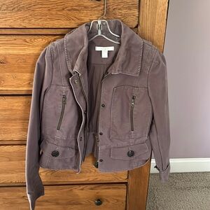 Gorgeous muted purple jacket with tons of hardware